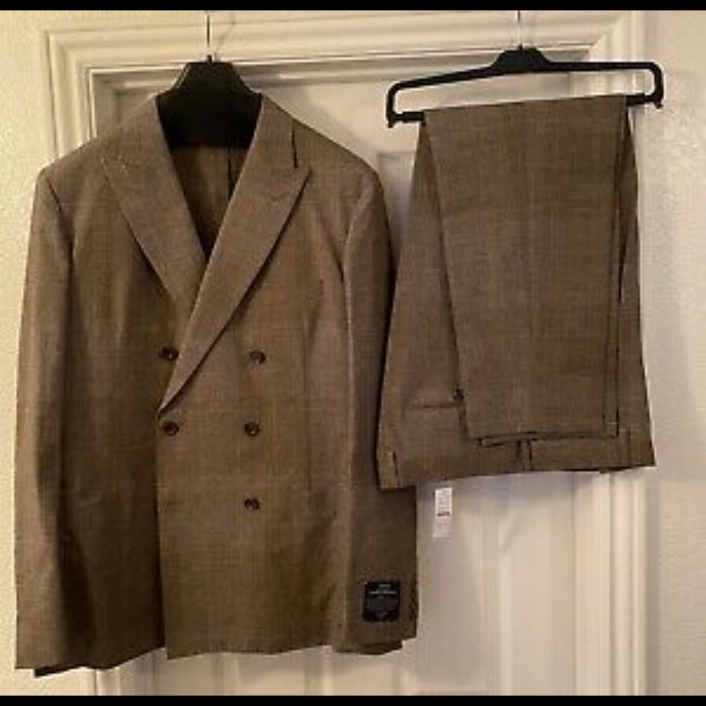J Crew Plaid Double Breasted Suit